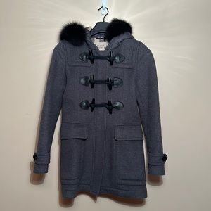Burberry Brit Blackwell Fitted Duffle Coat With Removable Fur Trim